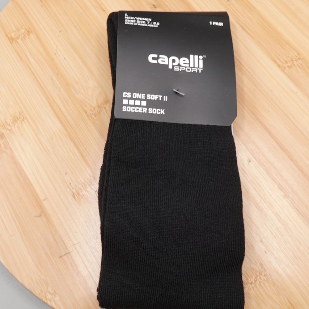 Capelli Sport Solid Black 1 Pair Athletic Soccer Socks‎ Unisex Adults Size Large